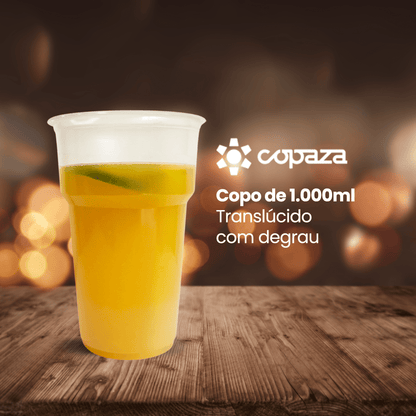 Copo de 1.000ml Translúcido com Degrau Copaza com 25 unidades - e - dona