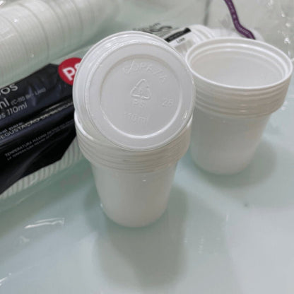Copo de 110ml Liso Branco Copaza com 3.000 unidades indicado para bebidas quentes - e - dona