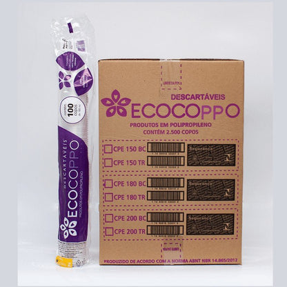 Copo de 180ml PP Branco ABNT 2012 Ecocoppo caixa com 2.500 unidades - e - dona