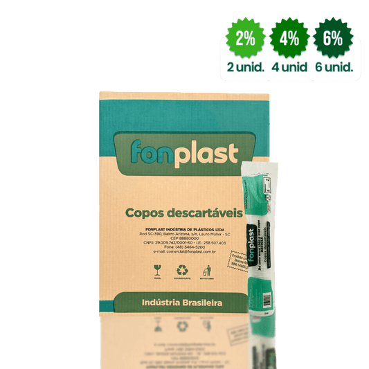 Copo de 180ml Transparente ABNT Fonplast com 2.500 unidades - e - dona