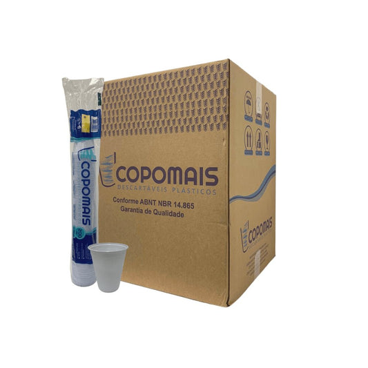 Copo de 200ml Branco PS ABNT 2012 Copomais com 2.500 unidades - e - dona
