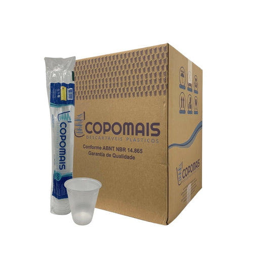 Copo de 200ml Transparente PS ABNT 2012 Copomais com 2.500 unidades - e - dona