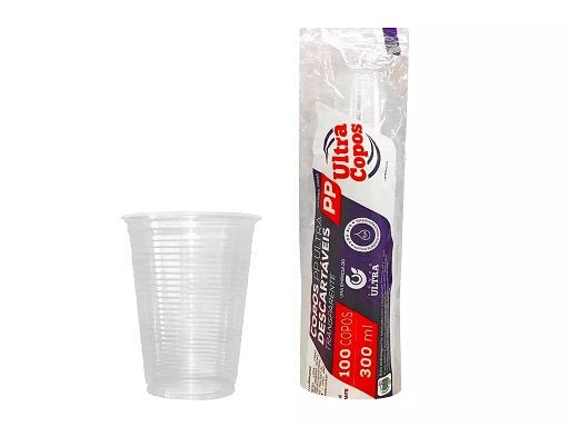 Copo de 300ml Transparente PP Ultra Copos Replast com 100 unidades - e - dona