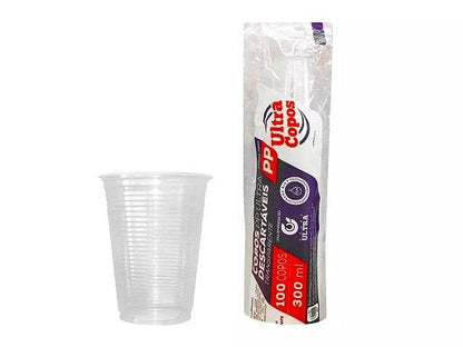 Copo de 300ml Transparente PP Ultra Copos Replast com 100 unidades - e - dona