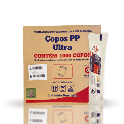 Copo de 400ml PP Transparente Liso Ultra Copos Replast com 1.000 unidades - e - dona