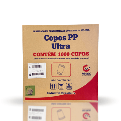 Copo de 400ml PP Transparente Liso Ultra Copos Replast com 1.000 unidades - e - dona