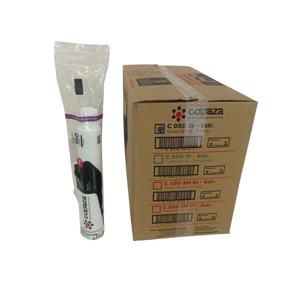 Copo de 50ml Branco Copaza ABNT 2002 com 5.000 unidades - e - dona