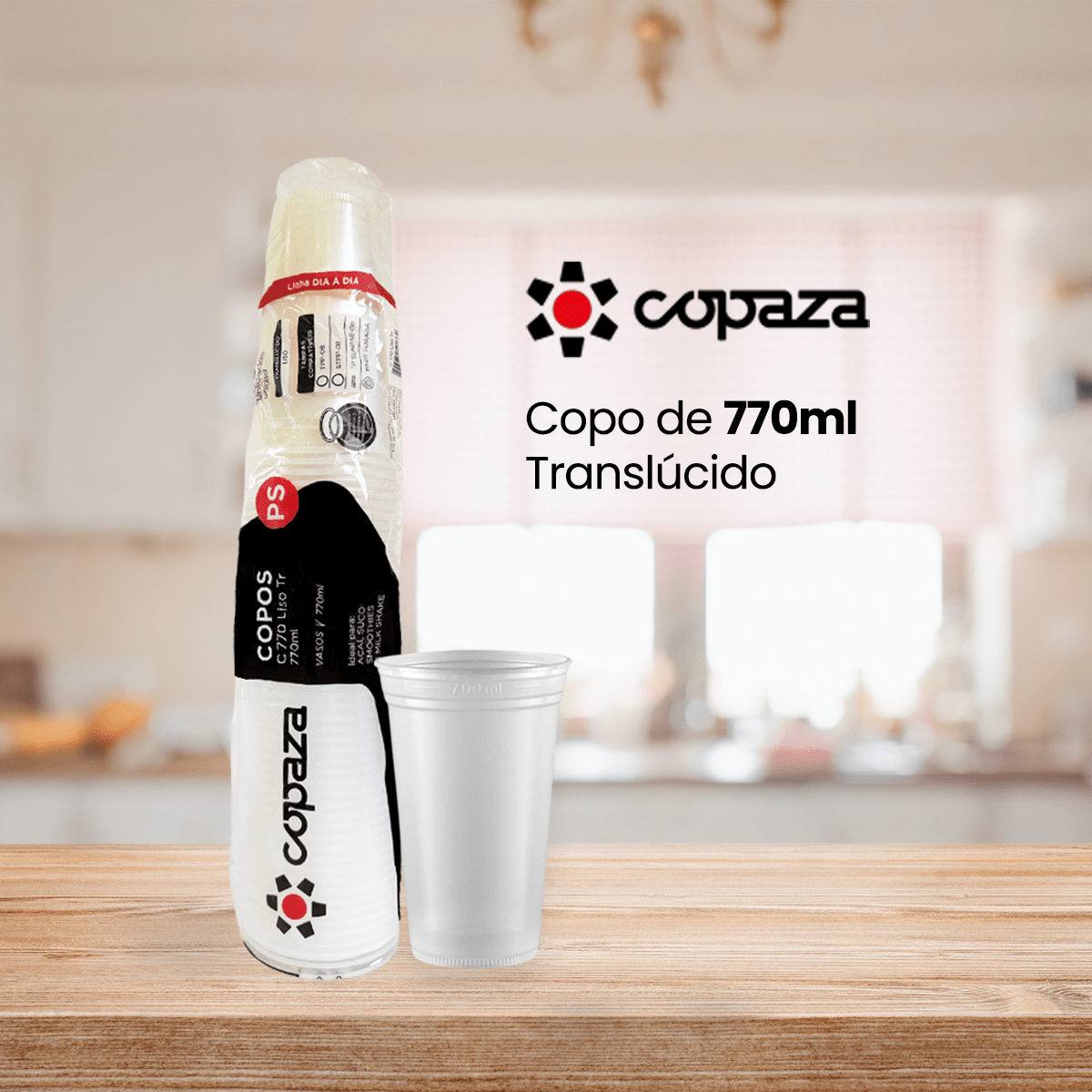 Copo de 770ml Transparente Copaza com 500 unidades - e - dona