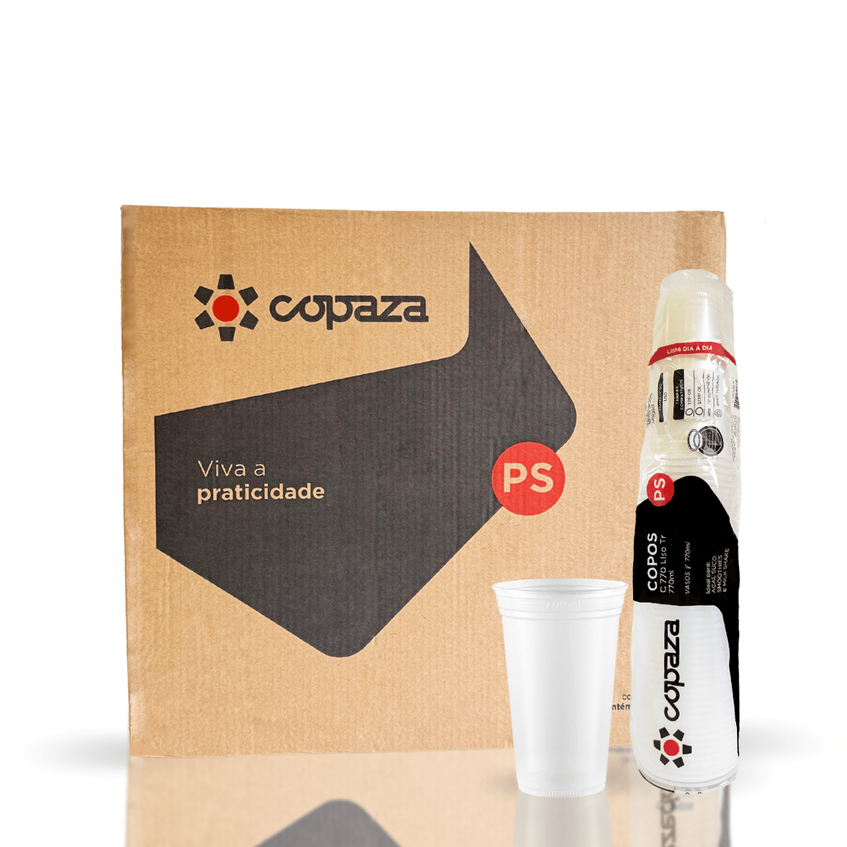 Copo de 770ml Transparente Copaza com 500 unidades - e - dona