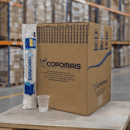 Copo de 80ml Transparente PS ABNT 2012 Copomais com 2.500 unidades - e - dona