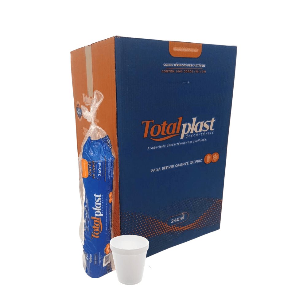 Copo de Isopor 240ml Totalplast com 1.000 unidades - e - dona