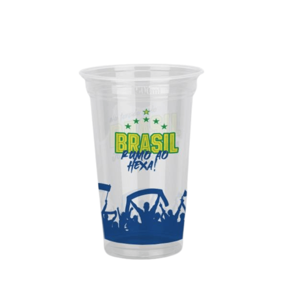 Copo Descartável 550ml Copa do Mundo Copaza Translúcido com 50 Unidades - e - dona