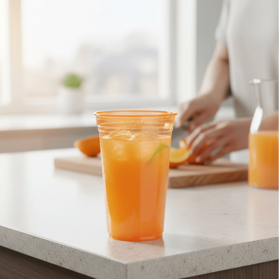 Copo Descartável 770ml Neon Laranja PS Copaza Com 500 copos - e - dona