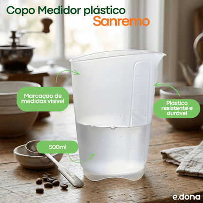 Copo Medidor plástico 500ml Sanremo - e - dona