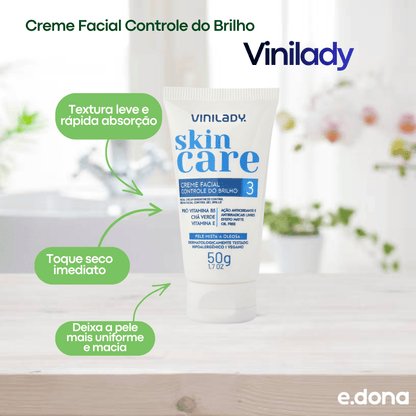 Creme Facial Controle do Brilho 50g Vinilady - e - dona