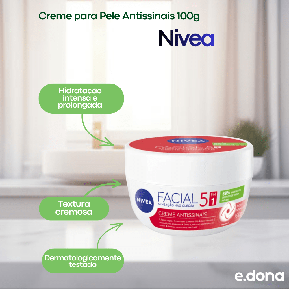 Creme para Pele Antissinais NIVEA 100g - e - dona