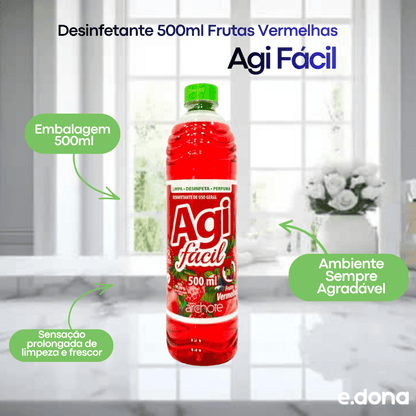 Desinfetante 500ml Frutas Vermelhas Agi Fácil - e - dona
