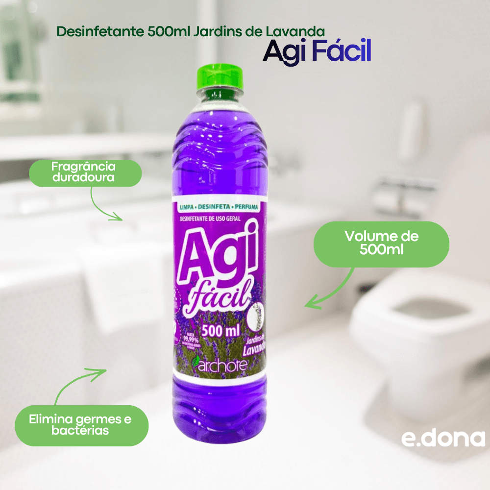Desinfetante 500ml Jardins de Lavanda Agi Fácil - e - dona