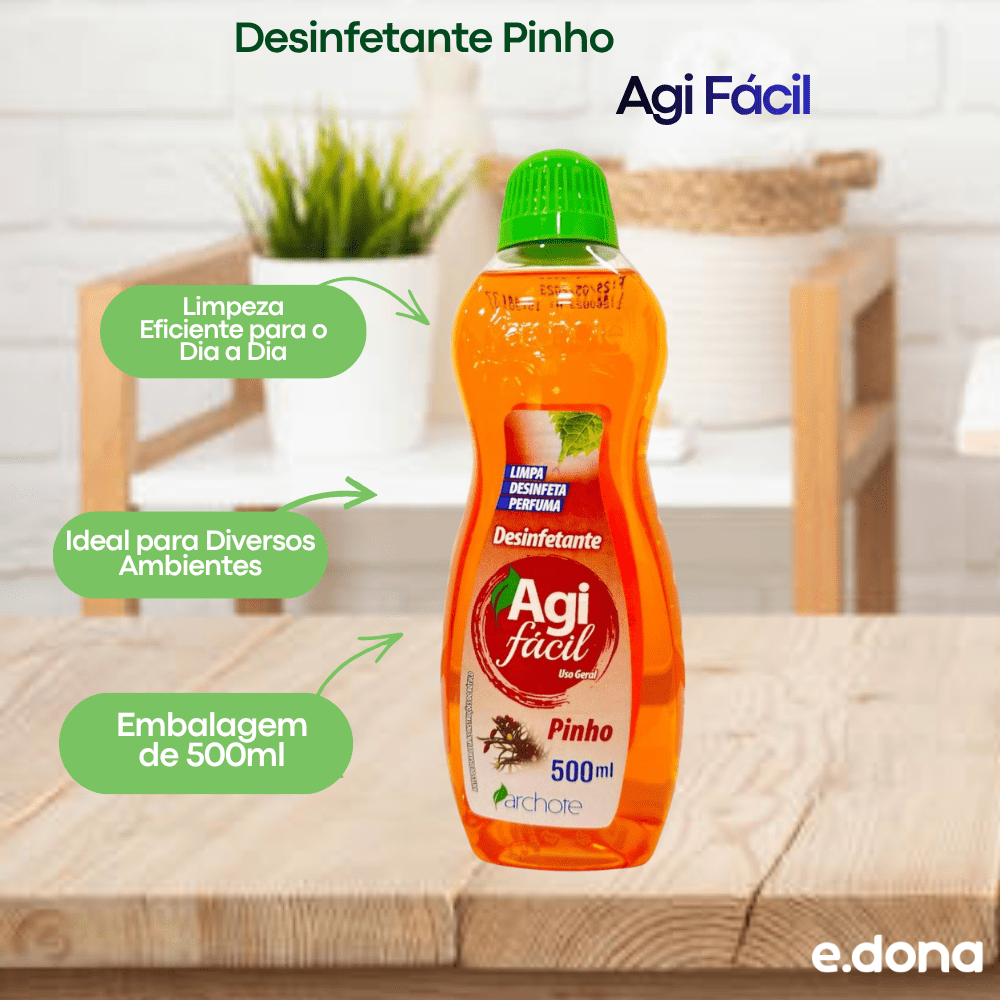 Desinfetante 500ml Pinho Agi Fácil - e - dona
