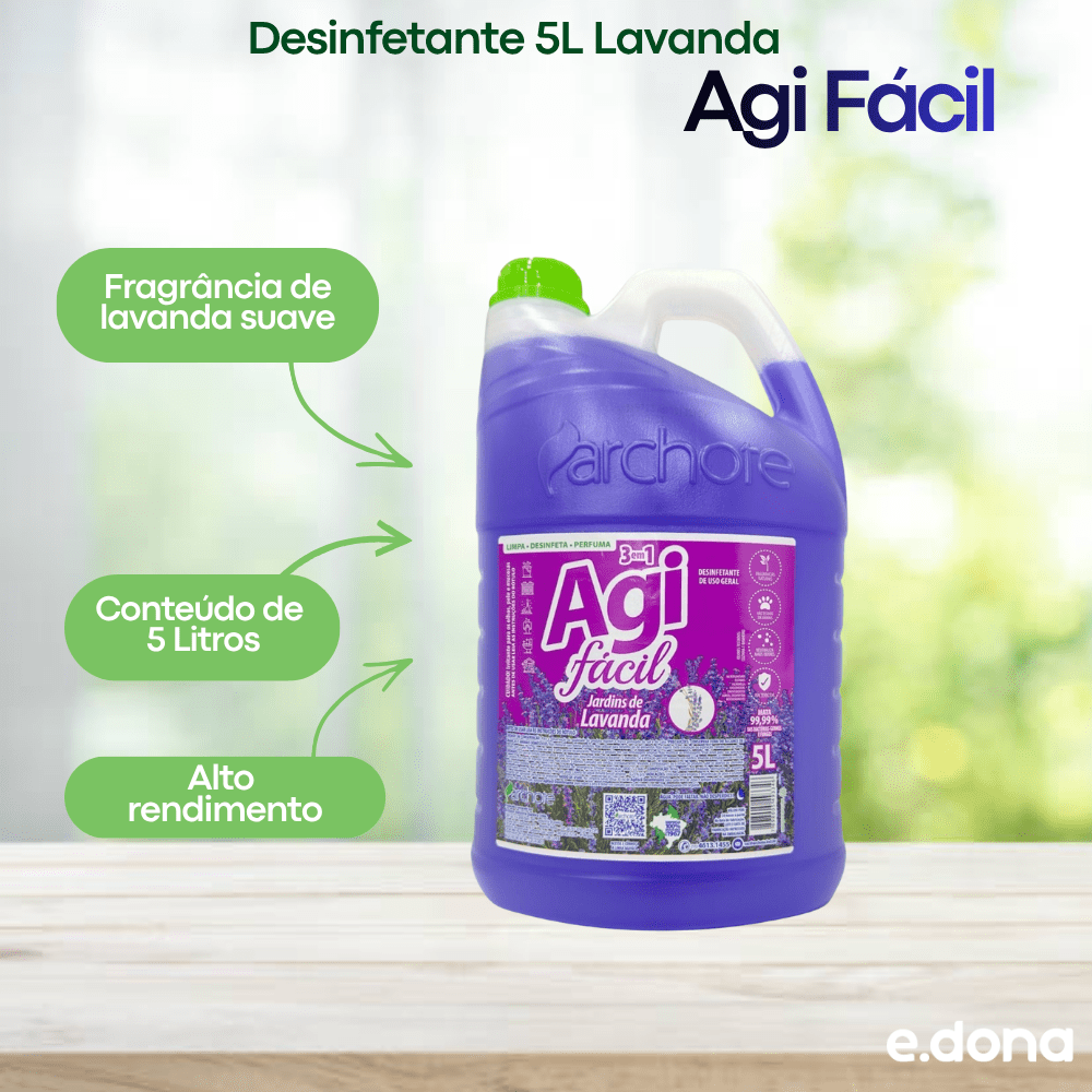 Desinfetante 5L Lavanda Agi Fácil - e - dona