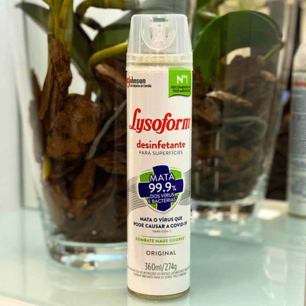 Desinfetante Aerossol Lysoform Original 360ml Indicado para superfícies com Fácil Aplicação - e - dona