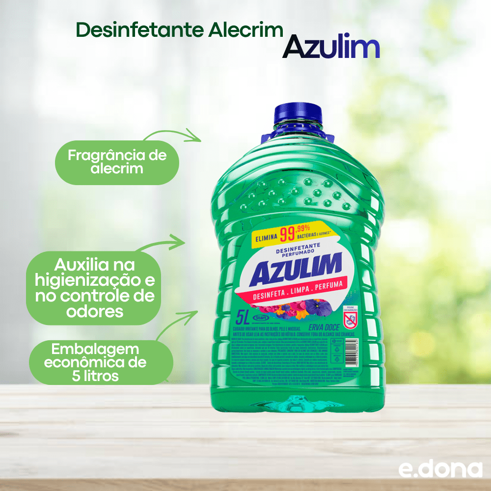 Desinfetante Alecrim Azulim 5 Litros - e - dona