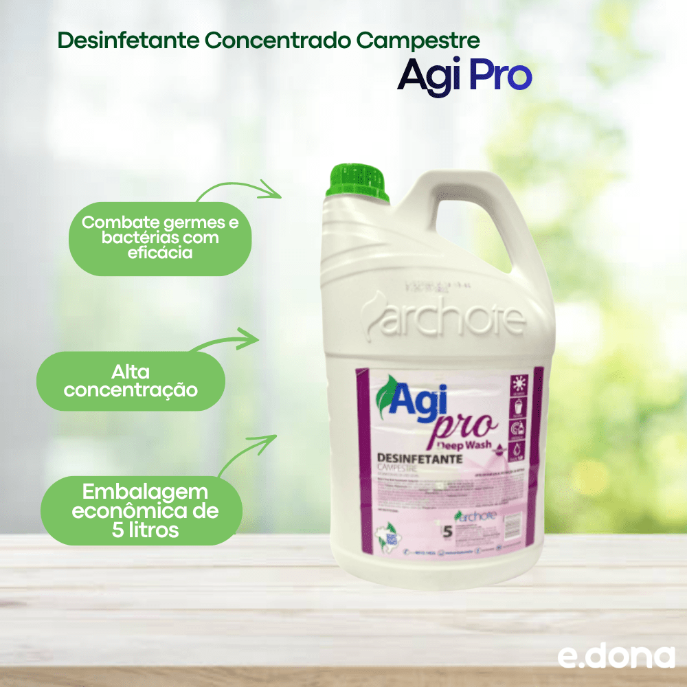 Desinfetante Concentrado Campestre Deep Wash Agi Pro 5 Litros - e - dona