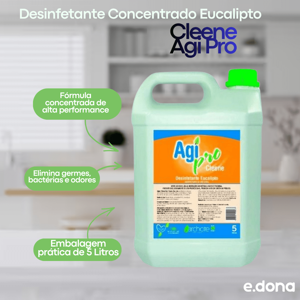 Desinfetante Concentrado Eucalipto Cleene Agi Pro 5 Litros - e - dona