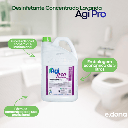 Desinfetante Concentrado Lavanda Deep Wash Agi Pro 5 Litros - e - dona