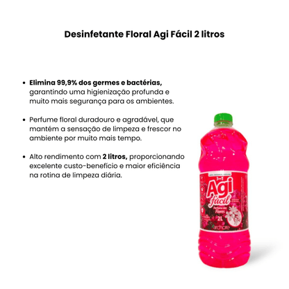 Desinfetante Floral Agi Fácil 2 litros - e - dona