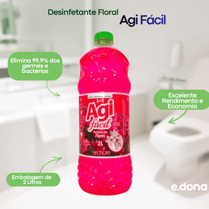 Desinfetante Floral Agi Fácil 2 litros - e - dona