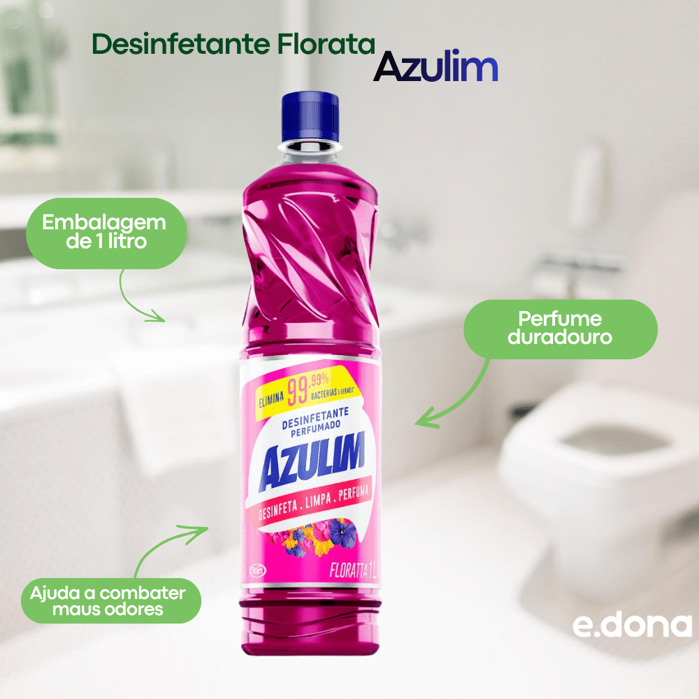 Desinfetante Florata Azulim 1 Litro - e - dona