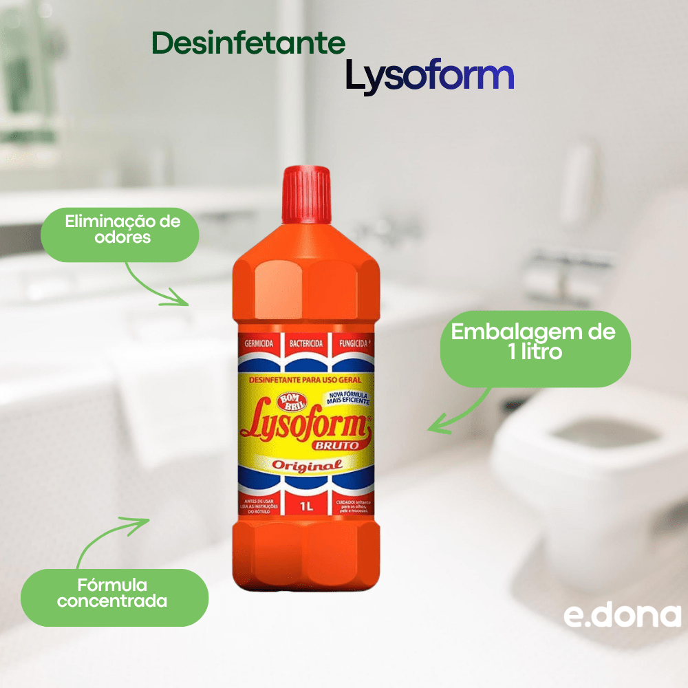 Desinfetante Lysoform Bruto 1 Litro - e - dona