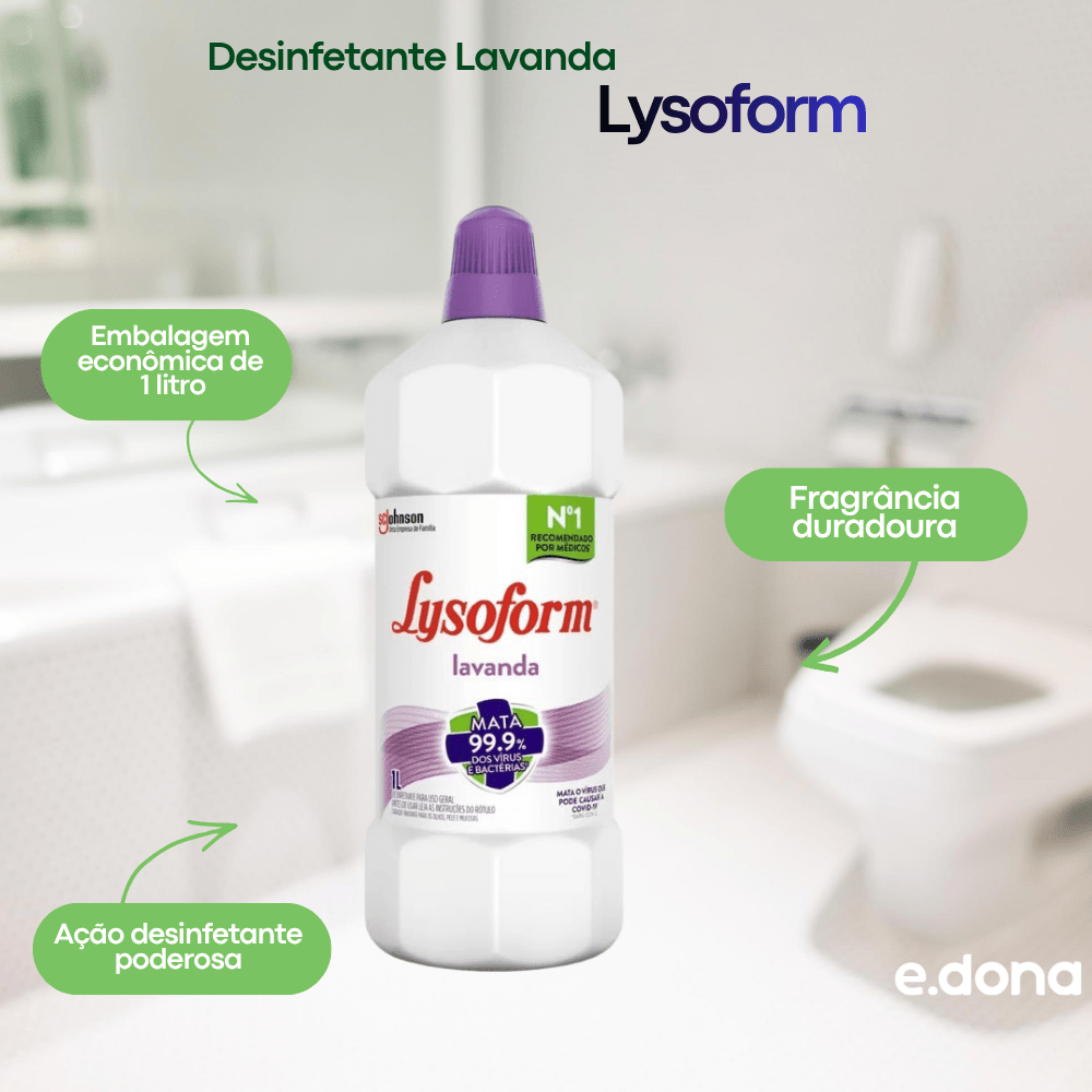 Desinfetante Lysoform Lavanda 1 Litro - e - dona