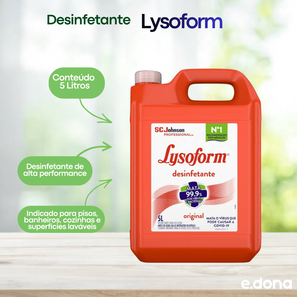 Desinfetante Lysoform Original 5 Litros - e - dona