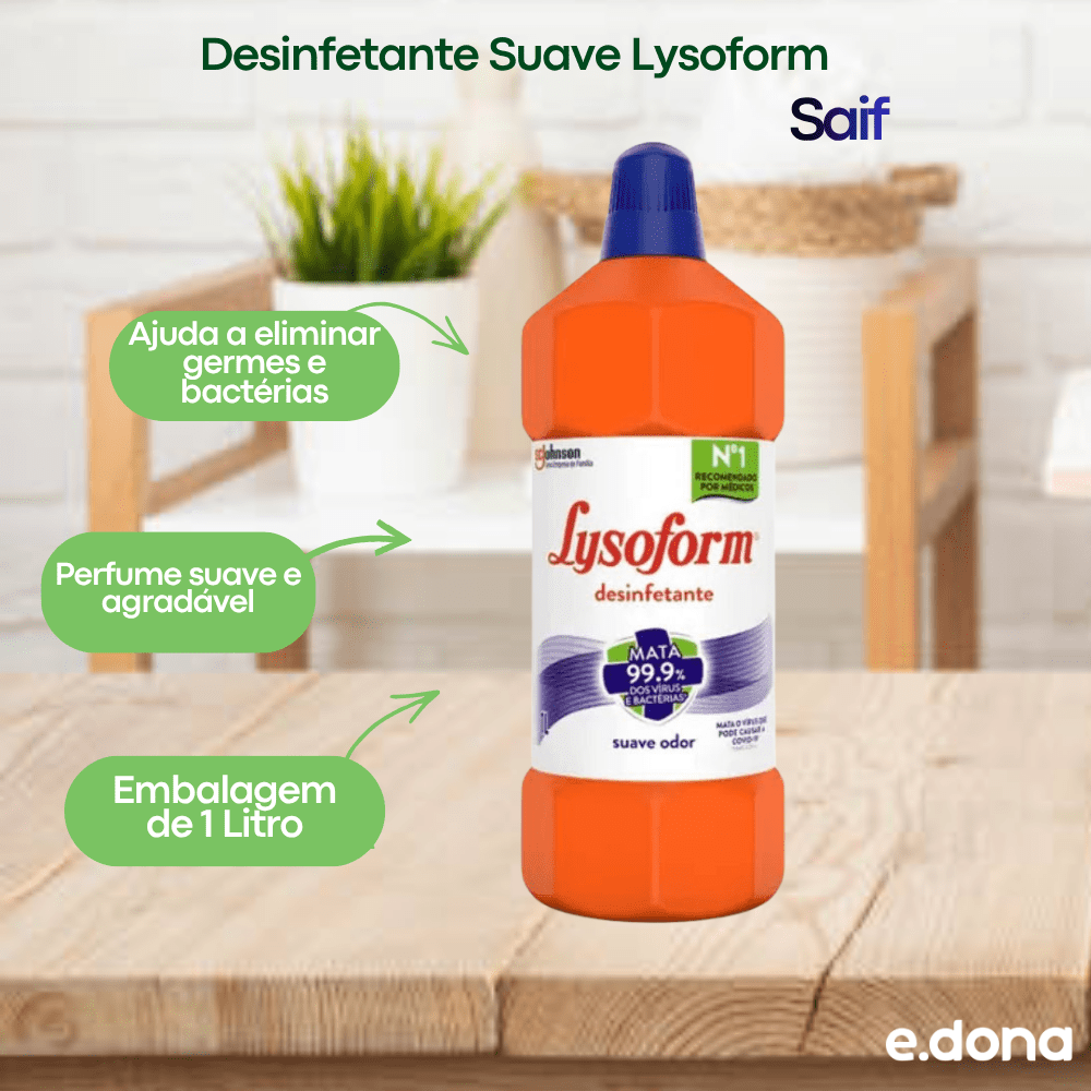 Desinfetante Lysoform Suave 1 Litro - e - dona