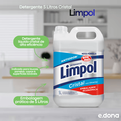 Detergente 5 Litros Cristal Limpol - e - dona