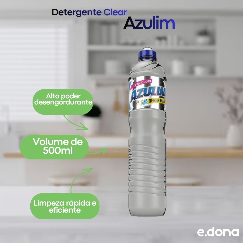 Detergente Clear Azulim 500ml - e - dona