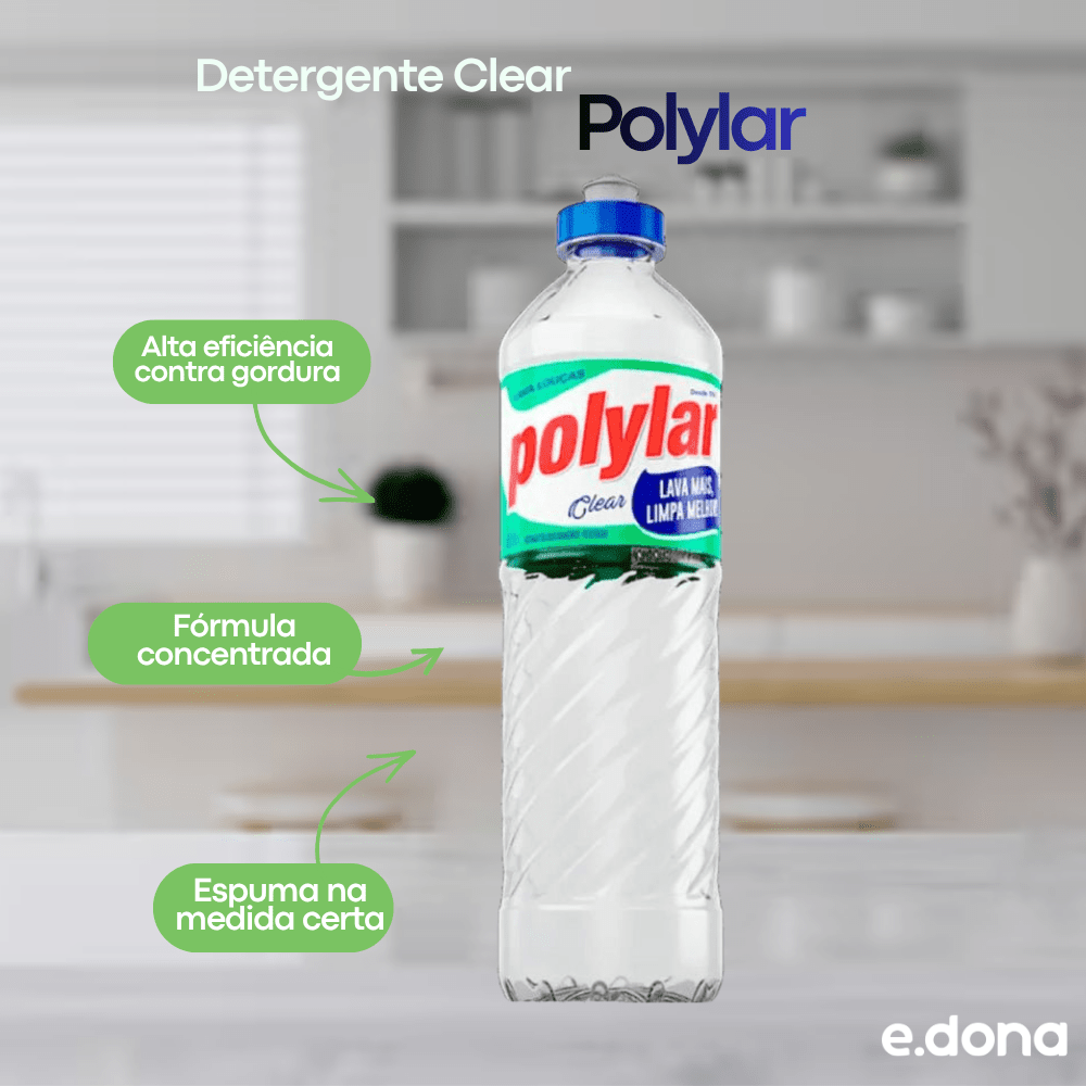 Detergente Clear Polylar 500ml - e - dona