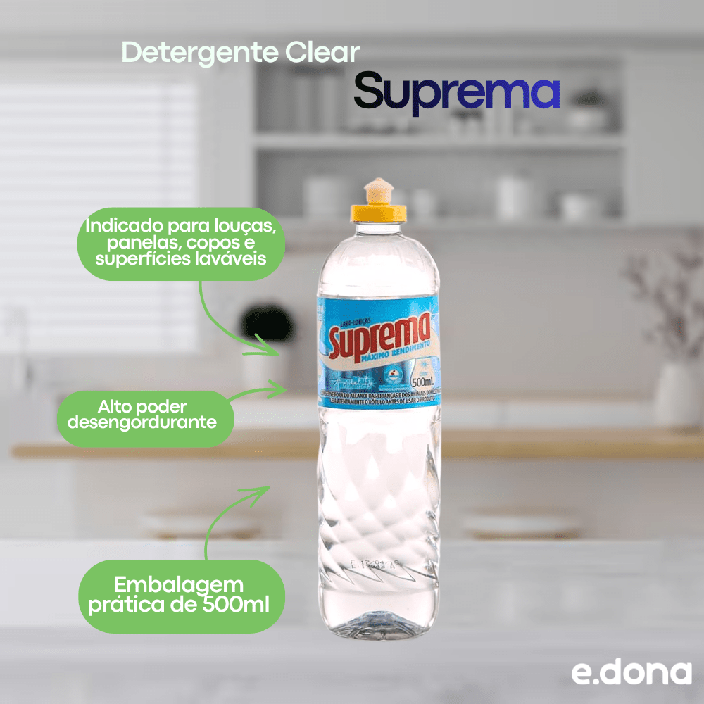 Detergente Clear Suprema 500ml - e - dona