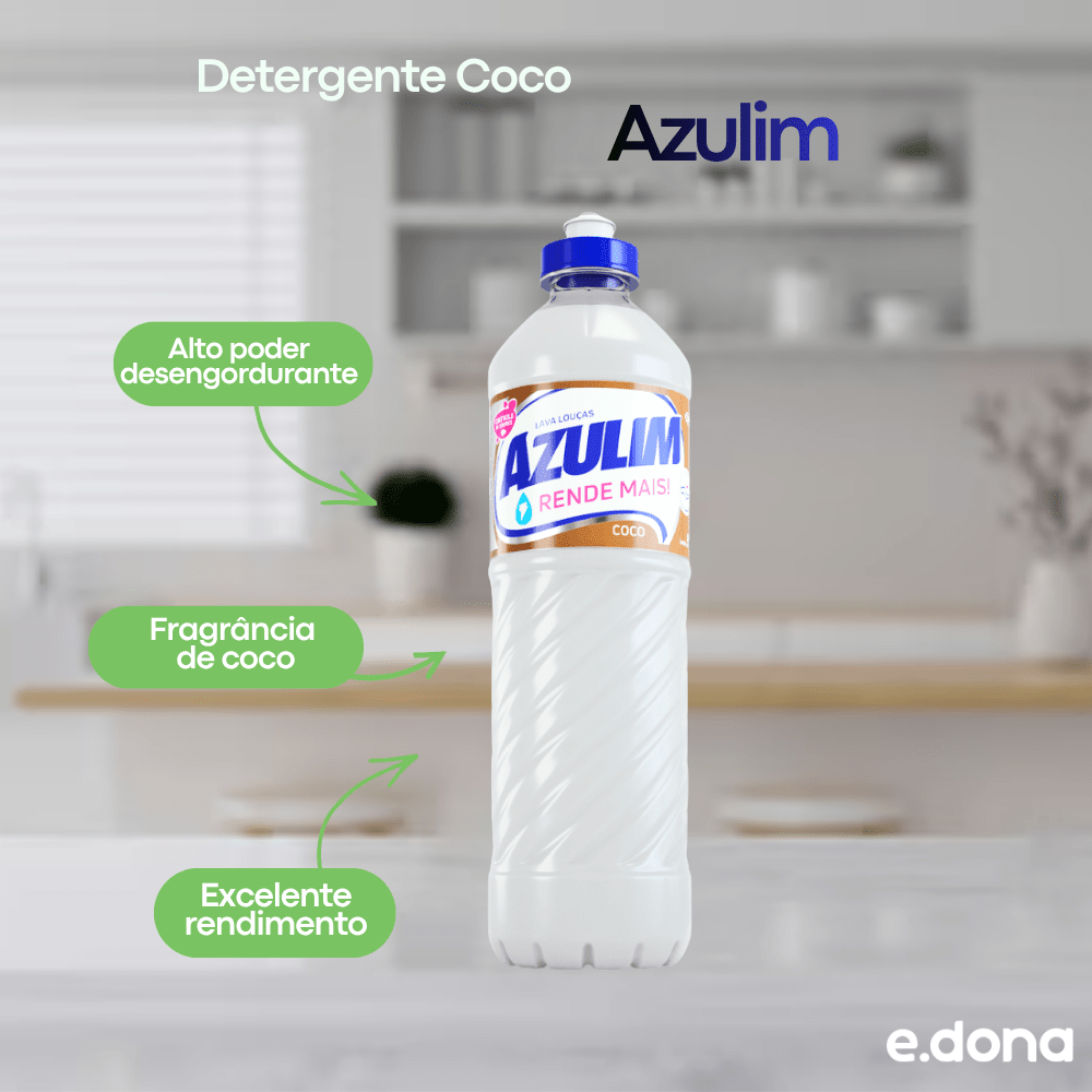 Detergente Coco Azulim 500ml - e - dona