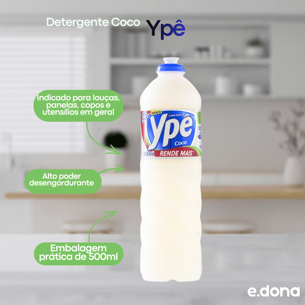 Detergente Coco Ypê 500ml - e - dona