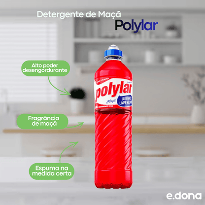 Detergente de Maçã Polylar 500ml - e - dona