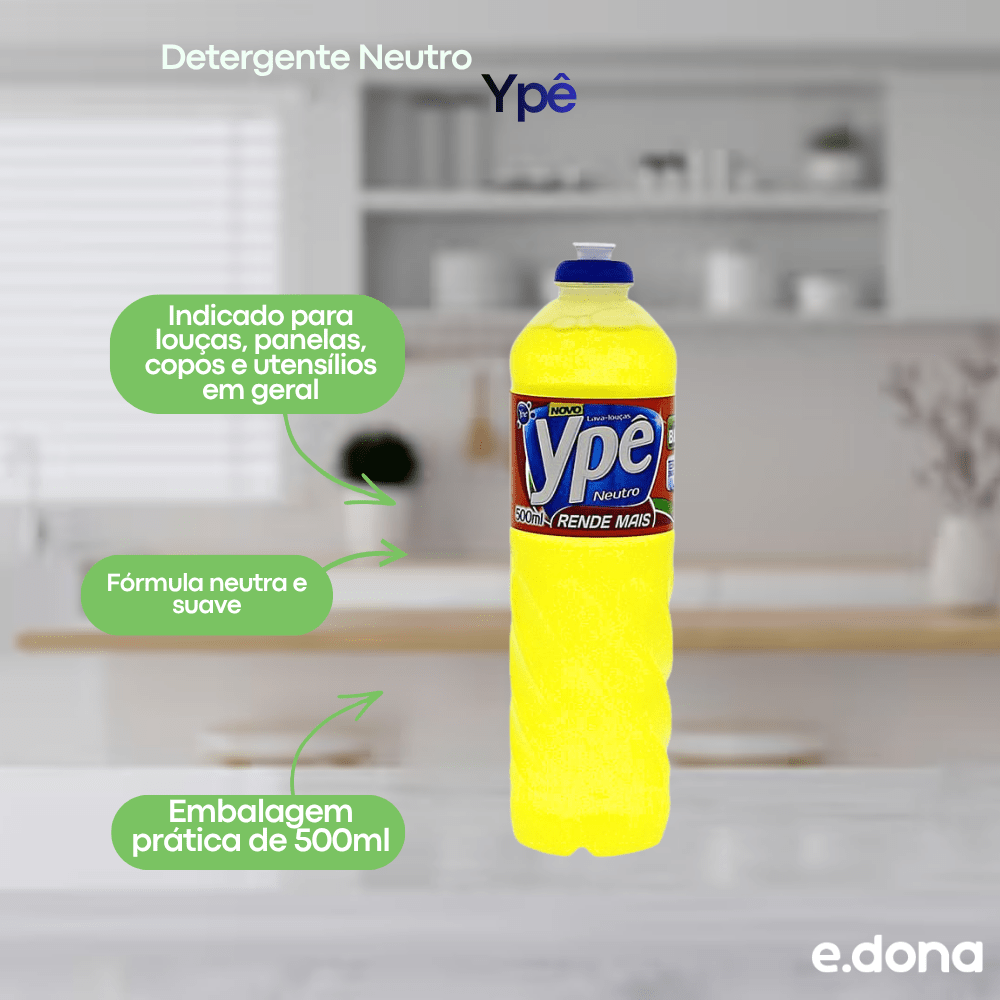 Detergente Neutro Ypê 500ml - e - dona