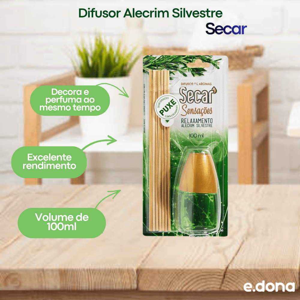 Difusor Alecrim Silvestre Secar 100ml - e - dona