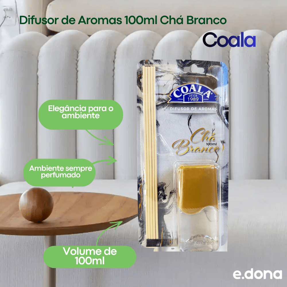 Difusor de Aromas 100ml Chá Branco Coala - e - dona