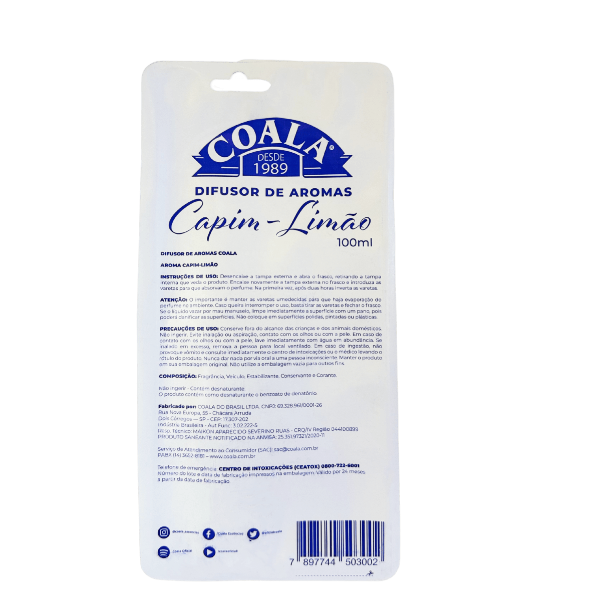 Difusor de Aromas Capim Limão Coala 100ml - e - dona