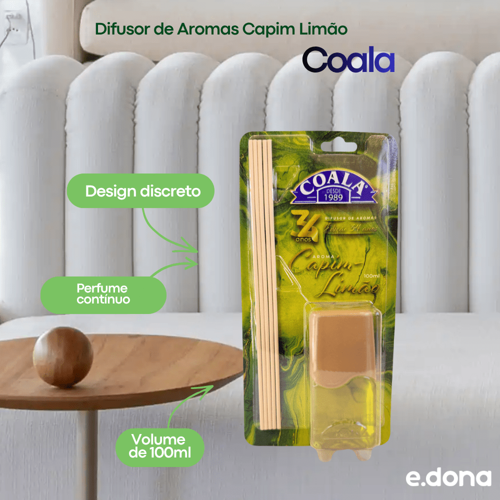 Difusor de Aromas Capim Limão Coala 100ml - e - dona