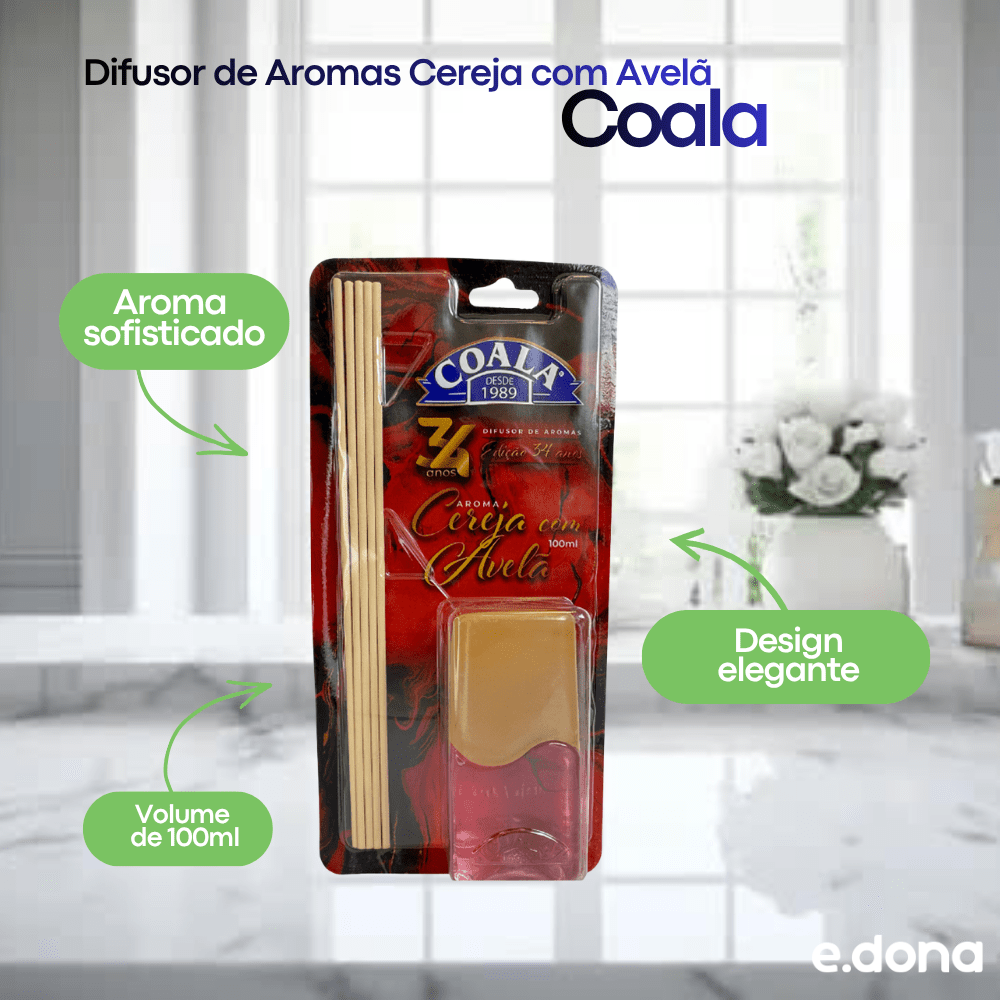 Difusor de Aromas Cereja com Avelã Coala 100ml - e - dona