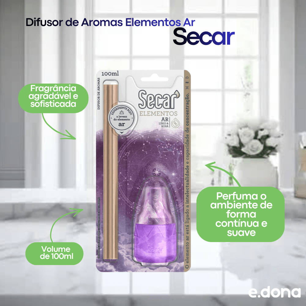 Difusor de Aromas Elementos Ar Secar 100ml - e - dona